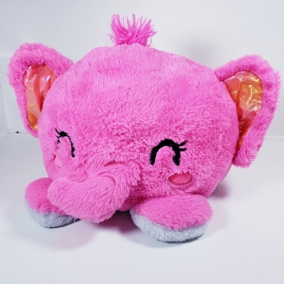 Hug Me Elephant 10" Stuffed Animal Plush Reversible - Grey & Pink - 'Ellie' NEW - Picture 9 of 12